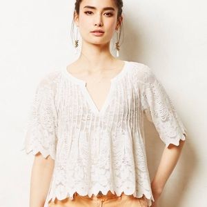 Meadow Rue Pintuck Lace Swing Top